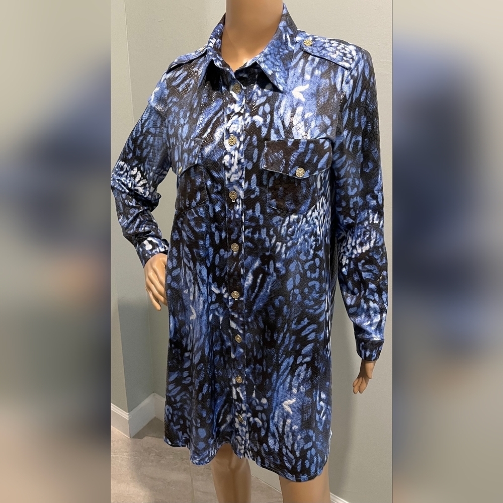 Jeff Gallano Paris Long Sleeve Shirt Tail Dress in Size 2‎